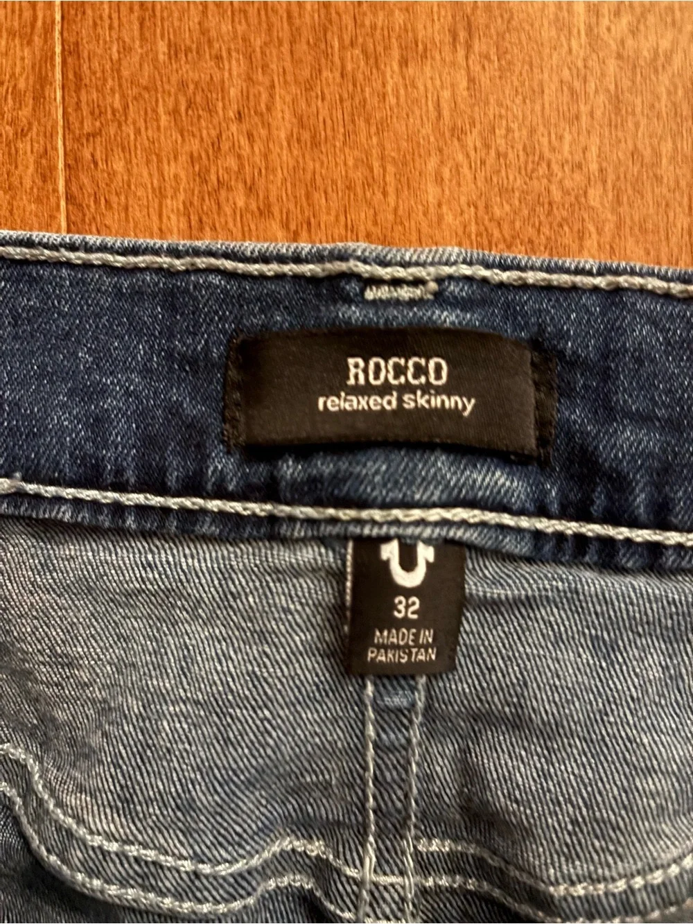 True Religion Rocco Moto Relaxed Skinny Jeans 33x34